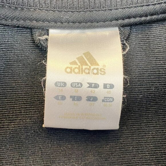 Adidas Women's Track Jacket Medium Black With White Stripes Activewear Full Zip - Picture 3 of 7